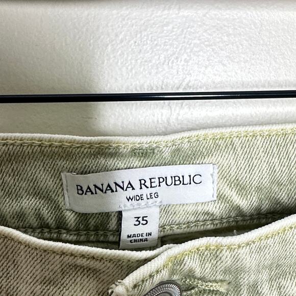 BANANA REPUBLIC 2025 The Icon Classic Wide-Leg Jean Sage Green Sz 35 NWT {BB22} - Picture 4 of 6
